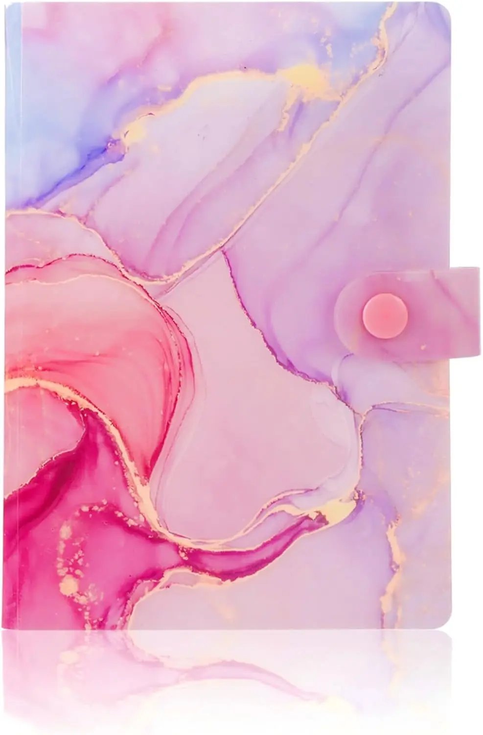 Receipt Coupon Organizer 104-Pocket Small Accordion Binder 6.7X4.8 - Marble Pink