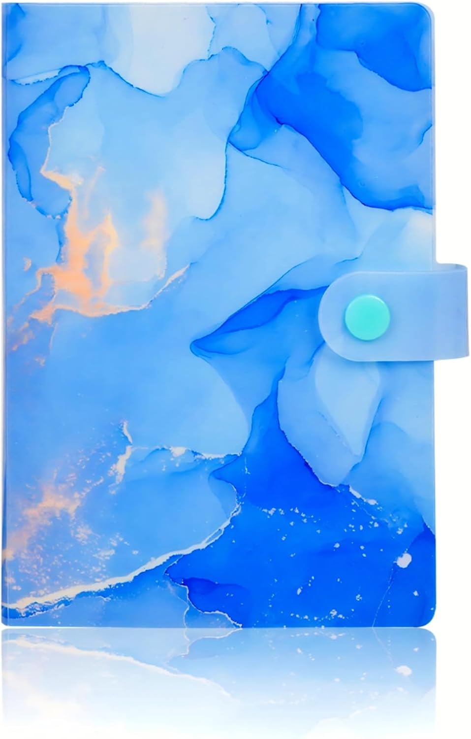 Receipt Coupon Organizer 104-Pocket Small Accordion Binder 6.7X4.8 - Marble Blue