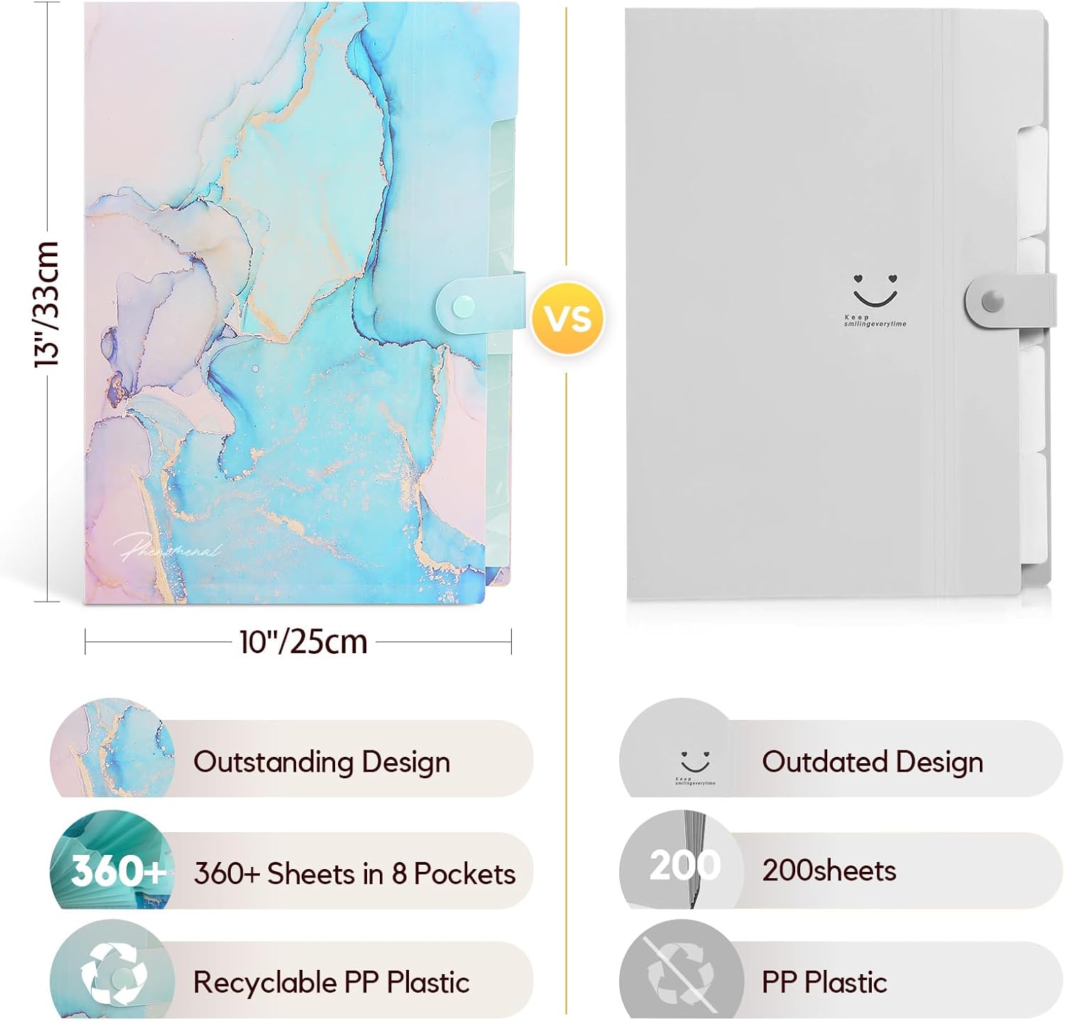 Expanding File Organizer for Important Documents, Office - Cyan Gold