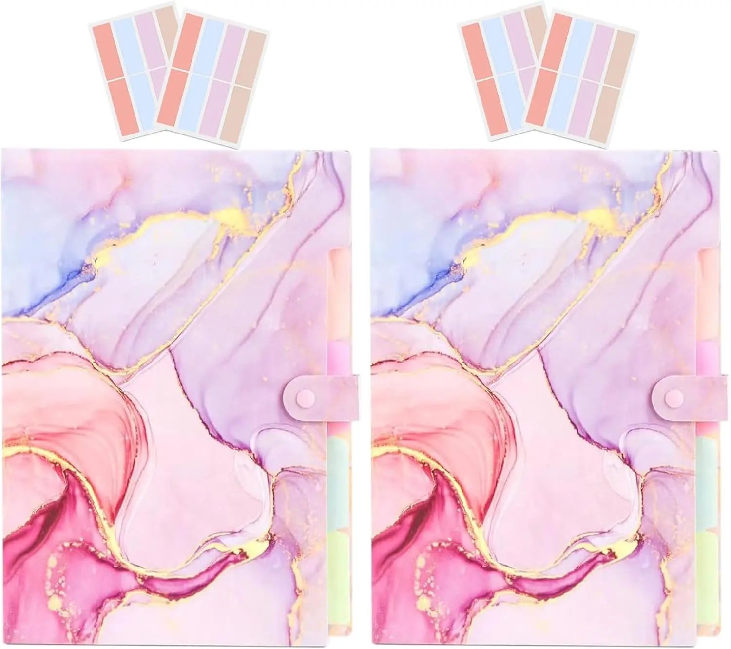 Expanding File Folder,Folders for Important Documents Organizer Pack of 2(Pink+Pink)