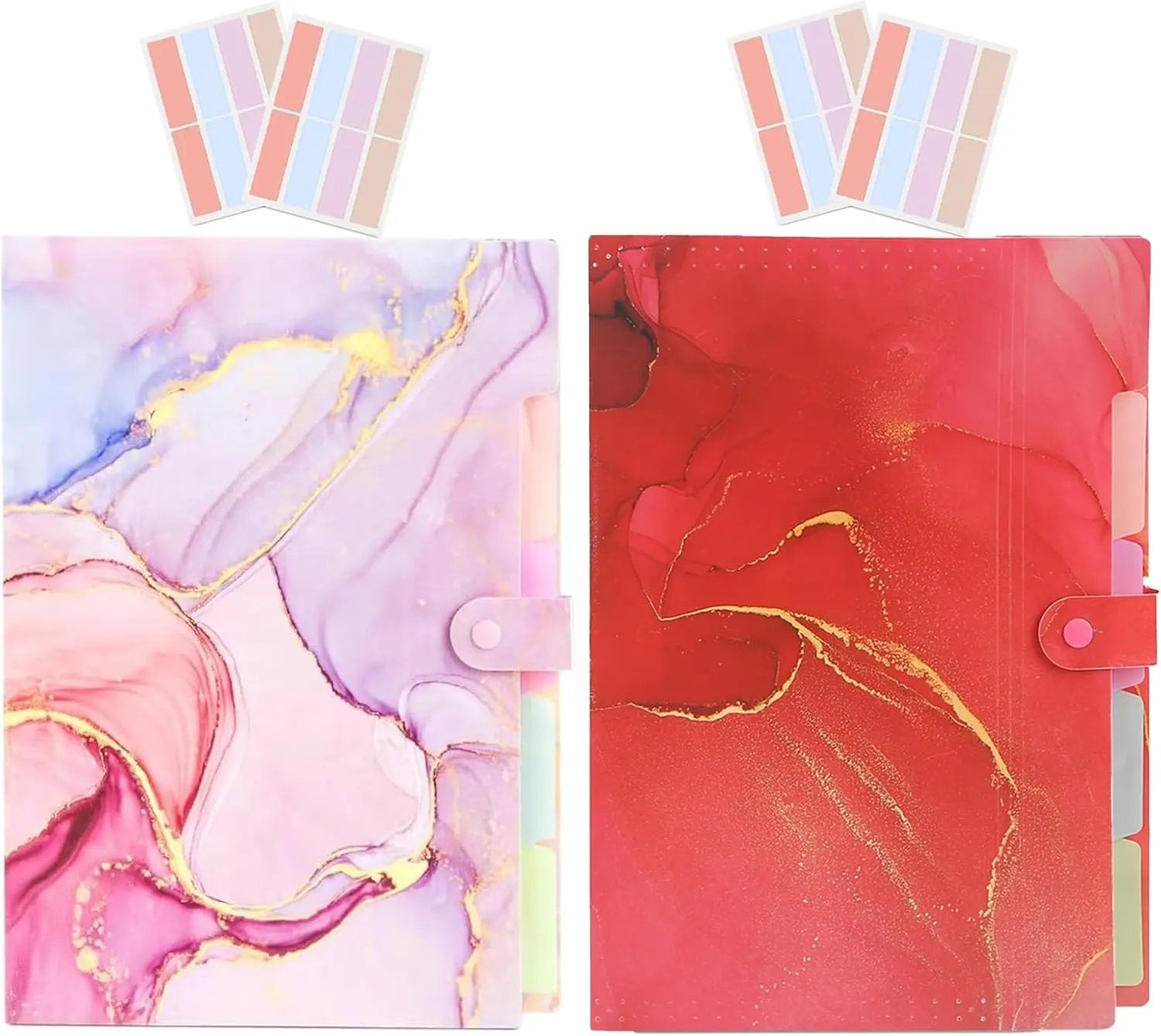 Expanding File Folder,Folders for Important Documents Organizer Pack of 2(Pink+Rose)