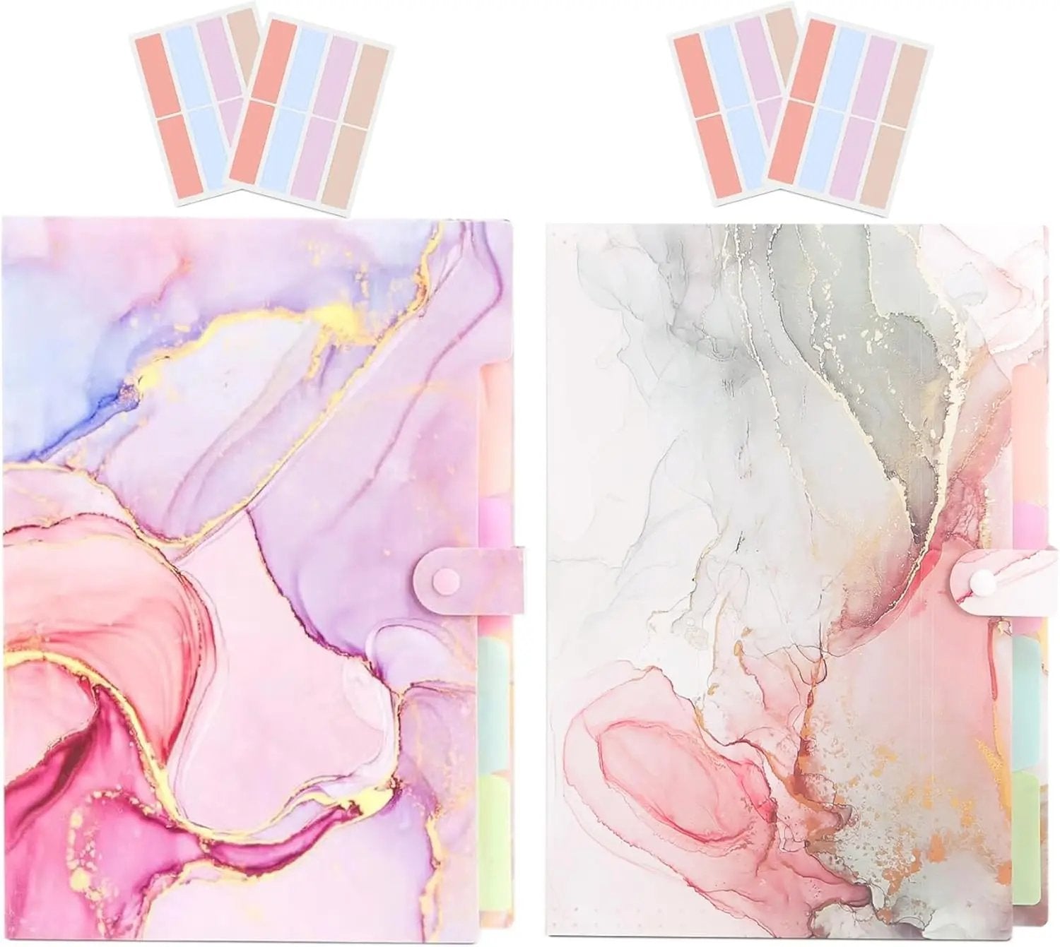 Expanding File Folder,Folders for Important Documents Organizer Pack of 2(Pink+White)