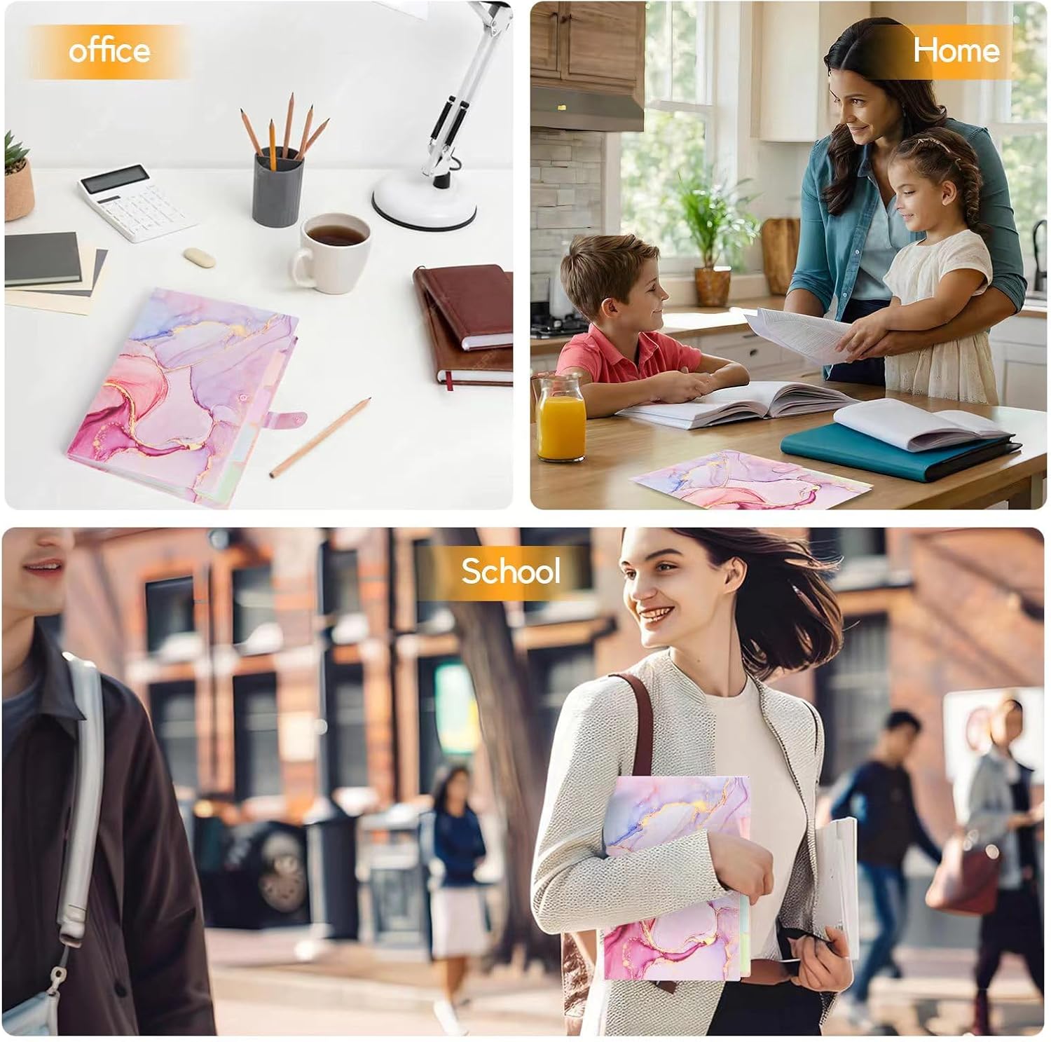 Expanding File Organizers for Office Documents, Study Notes - Pink Gold