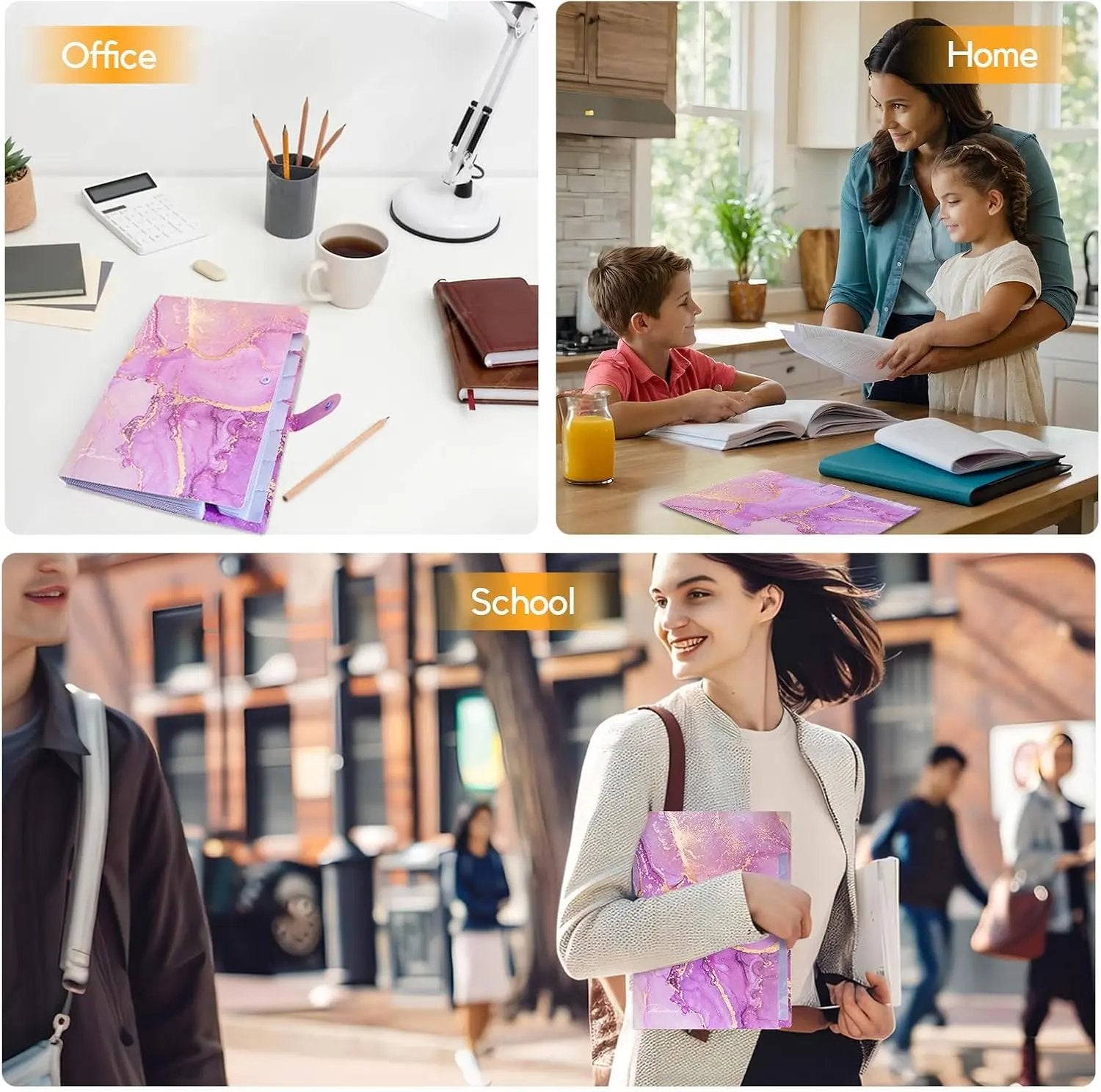 RIHEAN Multi-Pocket File Organizer - For Office Documents, Home Bills &amp; Study Notes