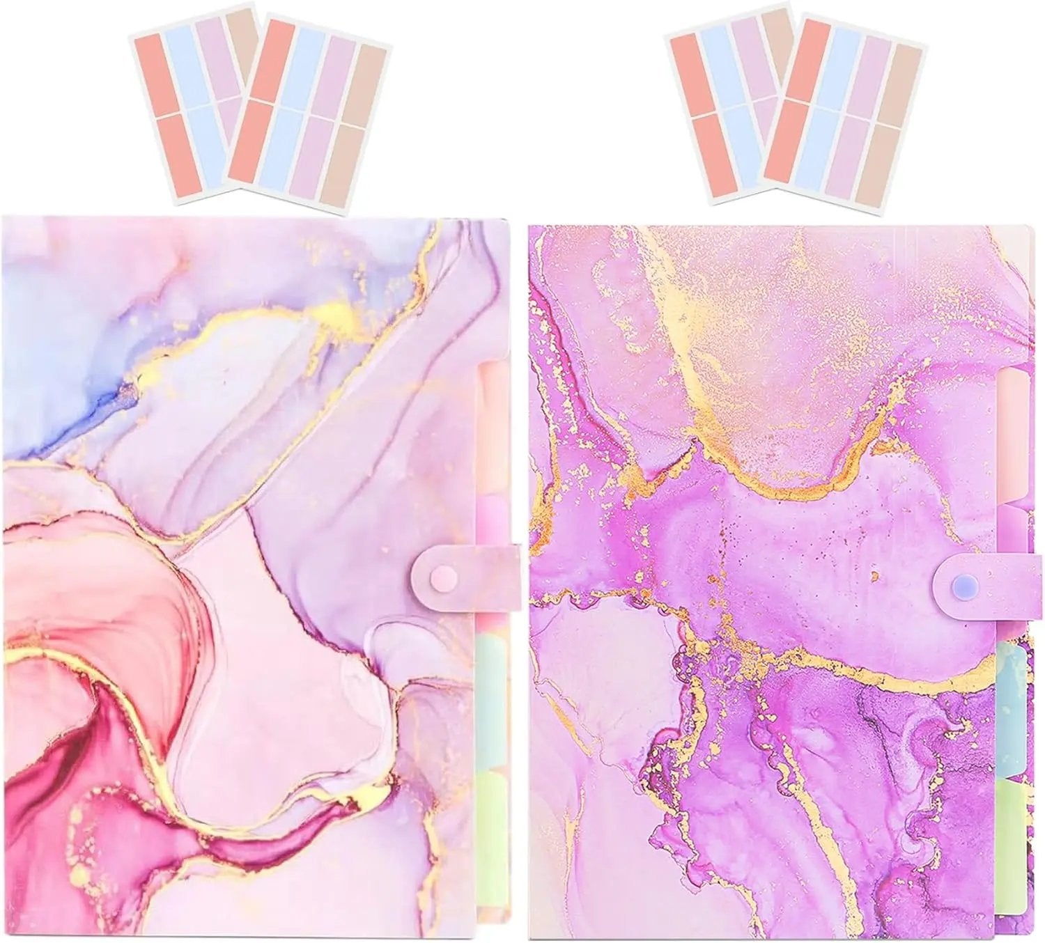 Expanding File Folder,Folders for Important Documents Organizer Pack of 2(Pink+Purple)
