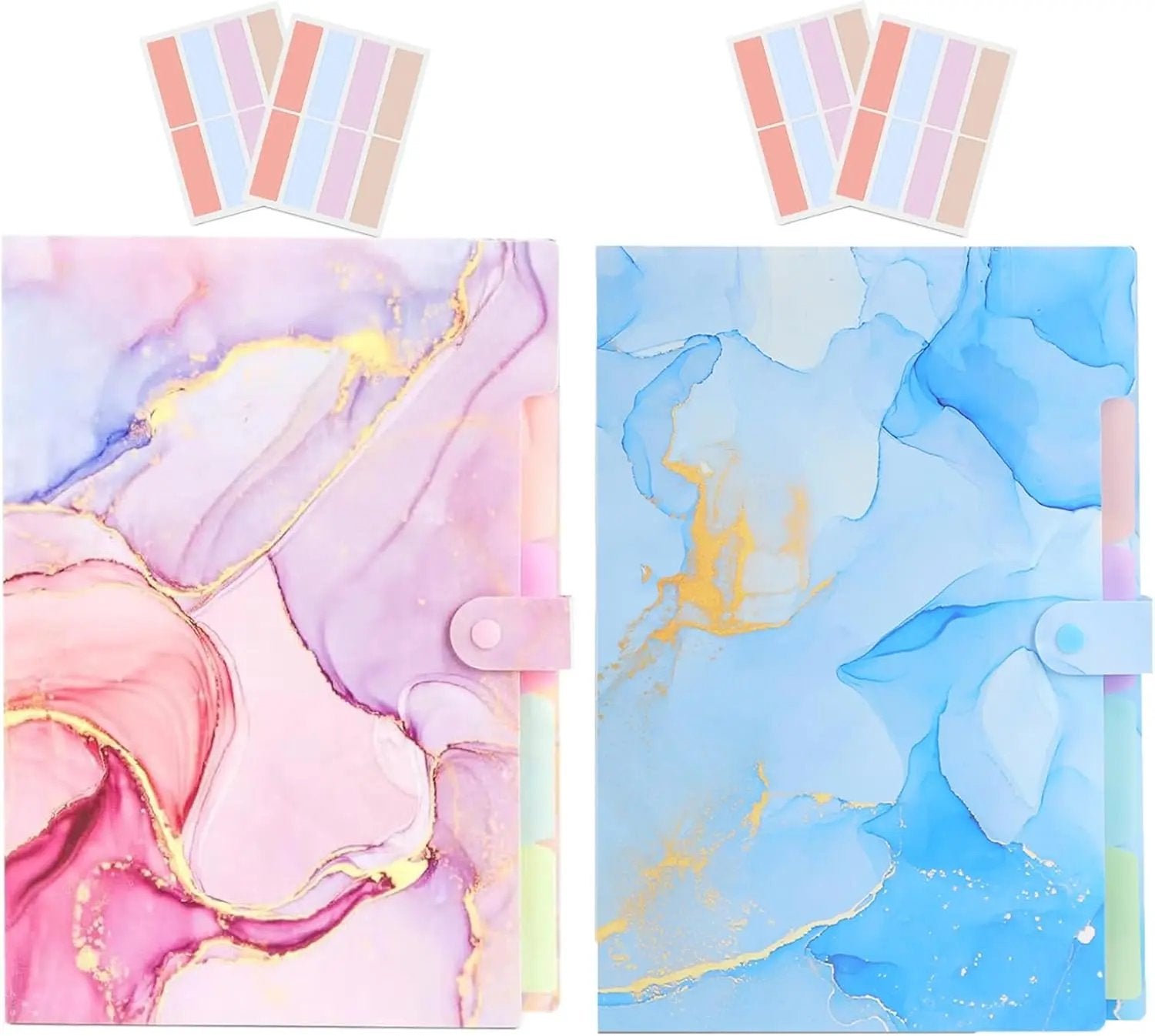 Expanding File Folder,Folders for Important Documents Organizer Pack of 2(Pink+Blue)
